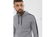River Island hoodie with houndstooth print in black